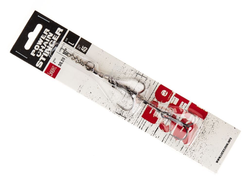 Остнаска стал. Lucky John STINGER POWER CHAIN 3,5+7,0cm, оснащ. тройниками №03/0+№2/0 1шт.